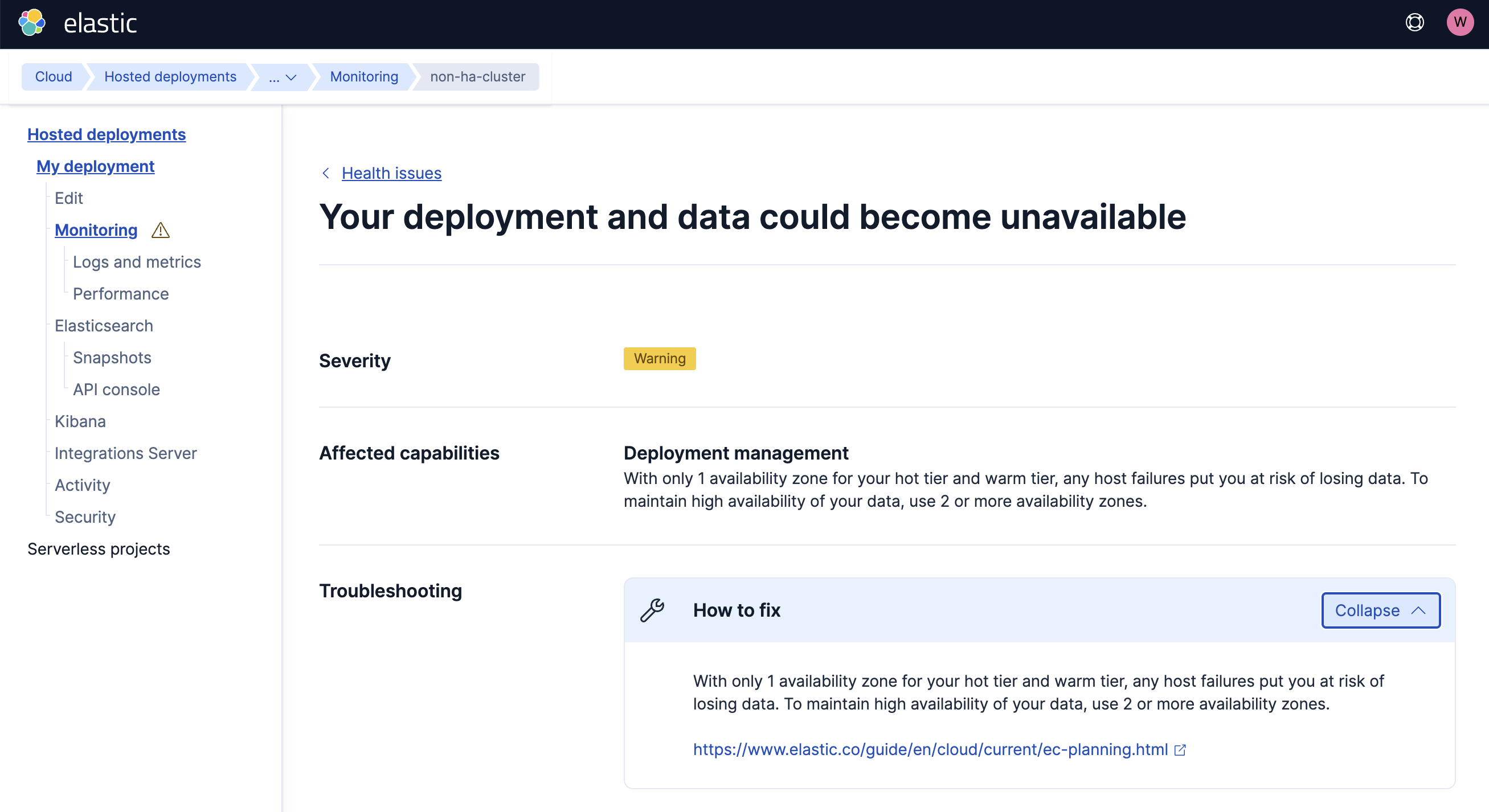 Elasticsearch Expanded health issue with details and troubleshooting Elasticsearch Expanded health issue with details and troubleshooting