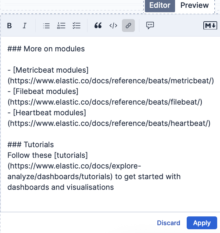 Markdown text with links Markdown text with links