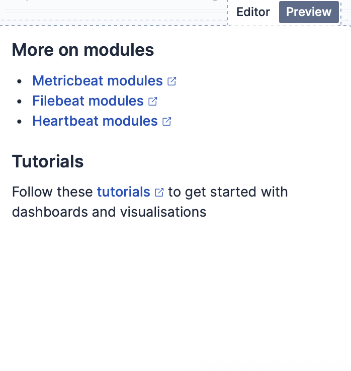 Panel with markdown link text Panel with markdown link text