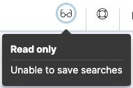Example of Discover's read only access indicator in Kibana's header