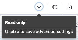 Example of Advanced Settings Management's read only access indicator in Kibana's header