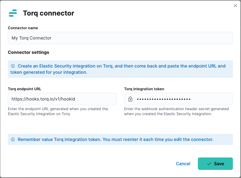 Configure a Torq connector