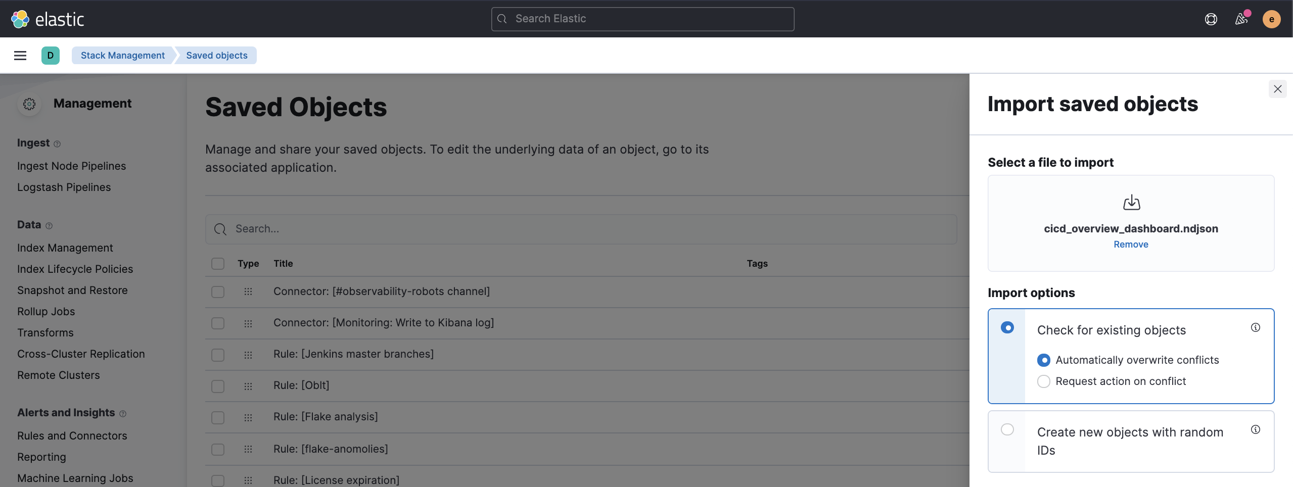 Import dashboard in Kibana Import Kibana dashboard