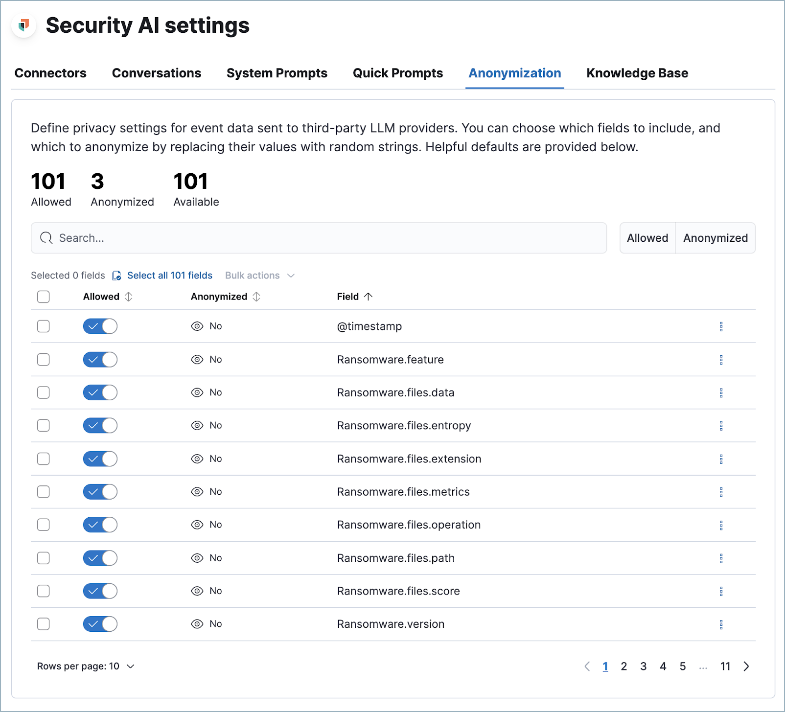 AI Assistant's settings menu